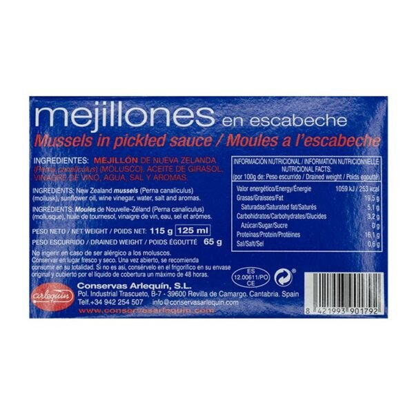 Mejillón en escabeche  4/6 piezas Arlequín - Imagen 3
