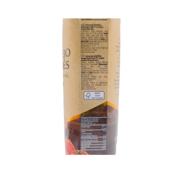Salmorejo Cordobés Aceite Virgen Extra ArteOliva 1 litro - Imagen 2