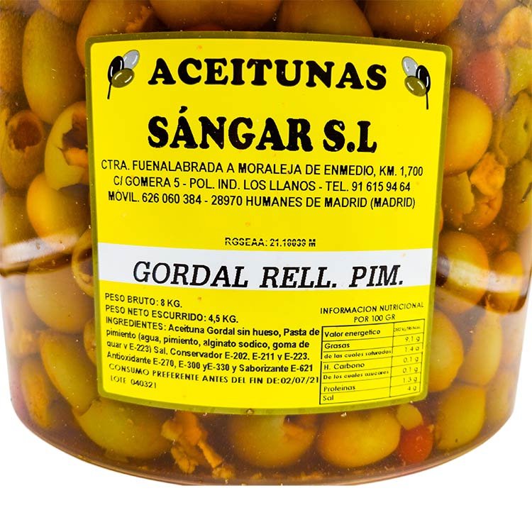 Gordal rellena pimiento 4,5 kg - Imagen 2