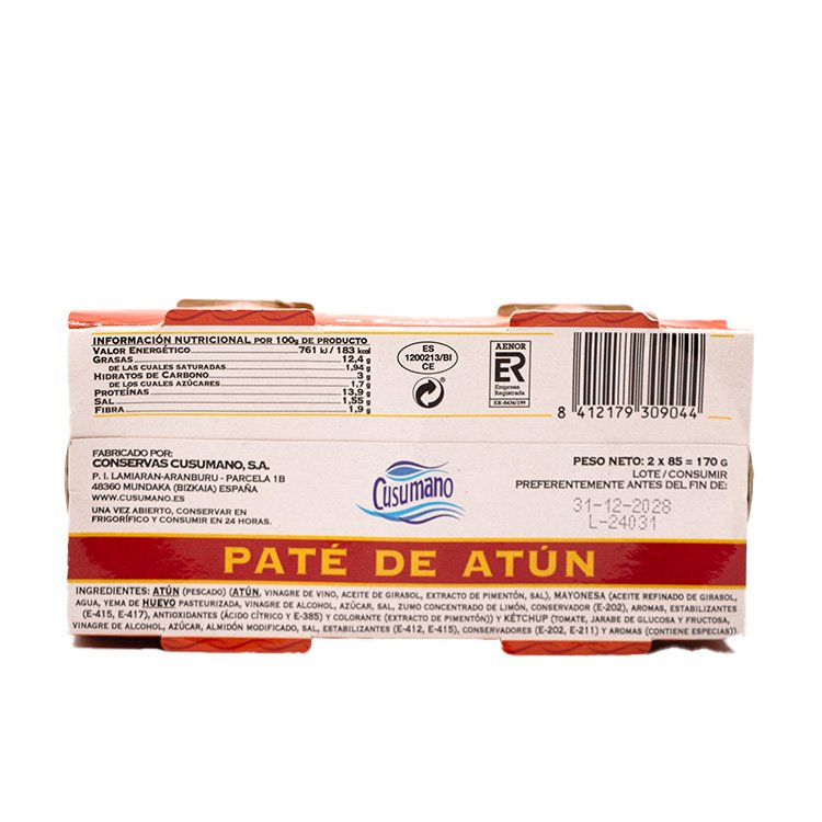 Paté de Atún Escabeche Cusumano - Delicioso y Gourmet - 170 gr - Imagen 2